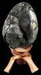 Septarian Dragon Egg Geode - Black Crystals #56401-1